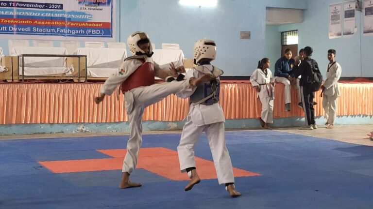 ताइक्वांडो प्रतियोगिता में खिलाड़ियों नें दिखाया दम