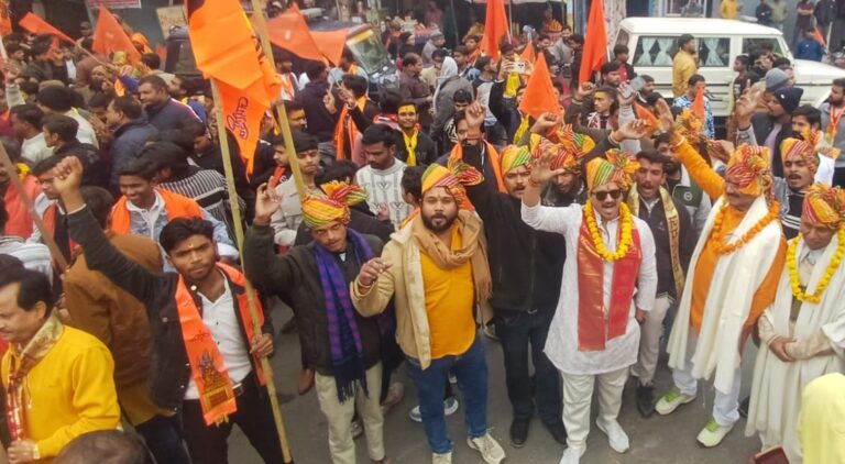 शहर में निकली सनातनी हिन्दू  राष्ट्र पदयात्रा