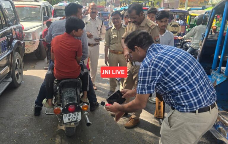 मोडिफाइड साइलेंसर पर कार्यवाही, बुलेट का 17 हजार का चालान