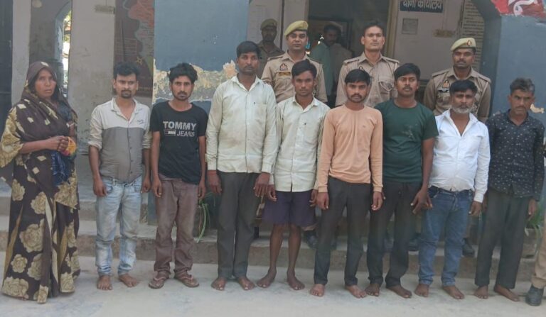 पुलिस से मारपीट के मामले में आठ का शांतिभंग में चालान