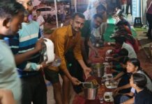 गणेश महोत्सव के समापन पर भंडारा, 151 कन्याओं को कराया भोज