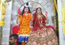 कड़क्का अलीगढ़ से निकली राम बरात, देवी-देवताओं की झांकियों ने मोहा मन